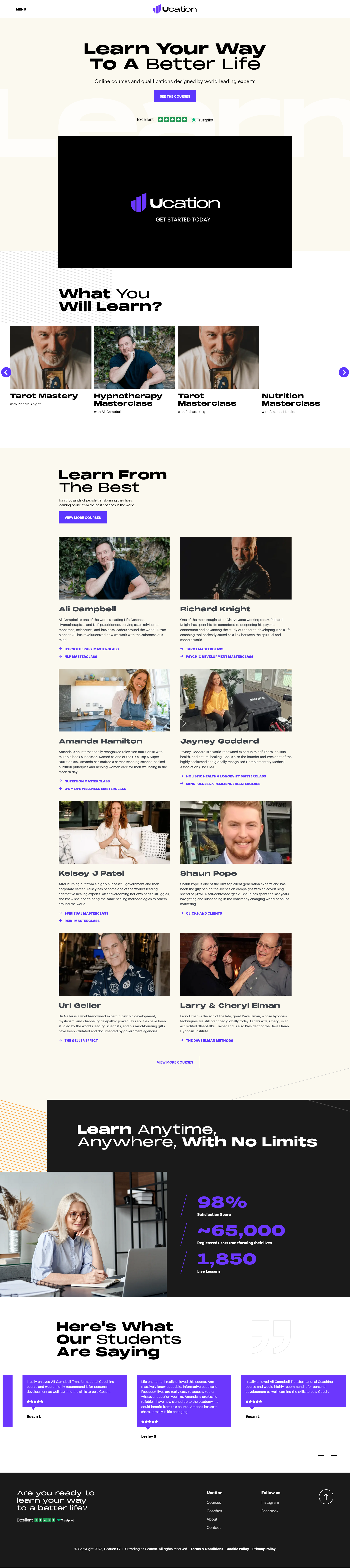 Ucation - project homepage screenshot